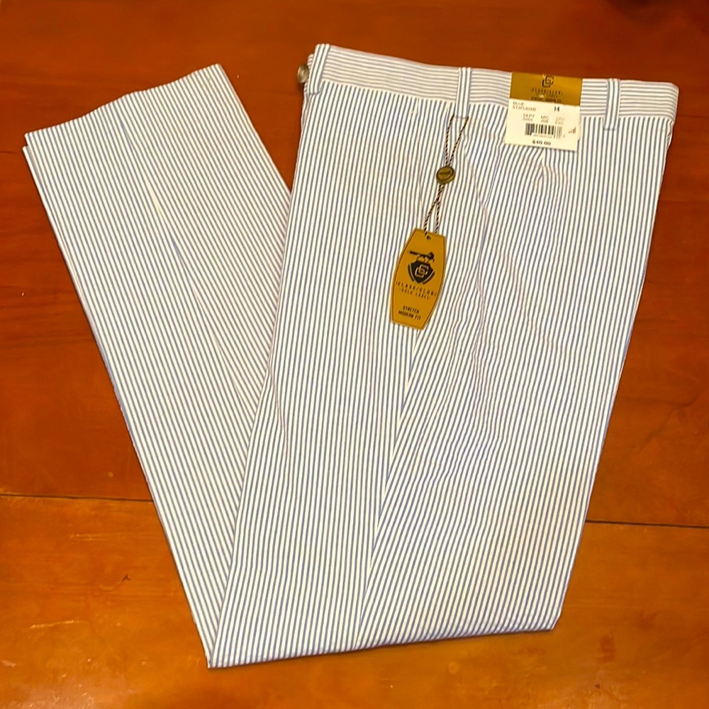 Boys blue and white pants size 14